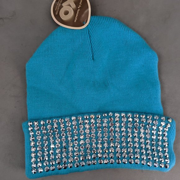 Studded Winter Hat: Colors Available: Black, Pink & Teal - Picture 1 of 7